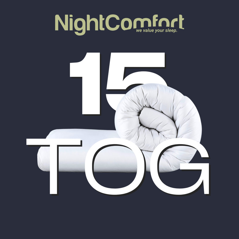 NightComfort Silky Soft Anti-Allergy Winter Warm Microfibre 15 Tog Duvet, Super King