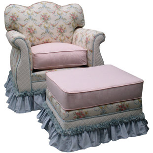 Blossoms And Bows Nursery Chair & Ottoman Set