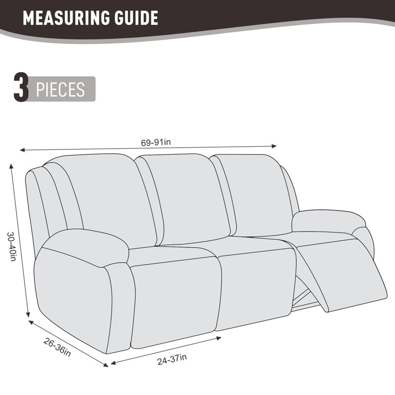 Housse de fauteuil inclinable avec poches 1-2-3, Chocolat / Brun