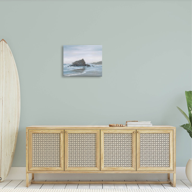 Crashing Waves Rocky Beach Coastal Landscape Canvas Art
