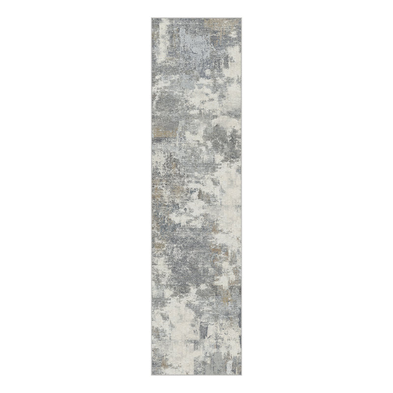 Miro Modern Abstract Machine Washable Area Rug With Non-Slip Backing, Runner 2' x 8'