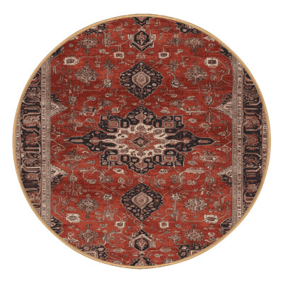 Machine Washable Persian Brown Area Rug