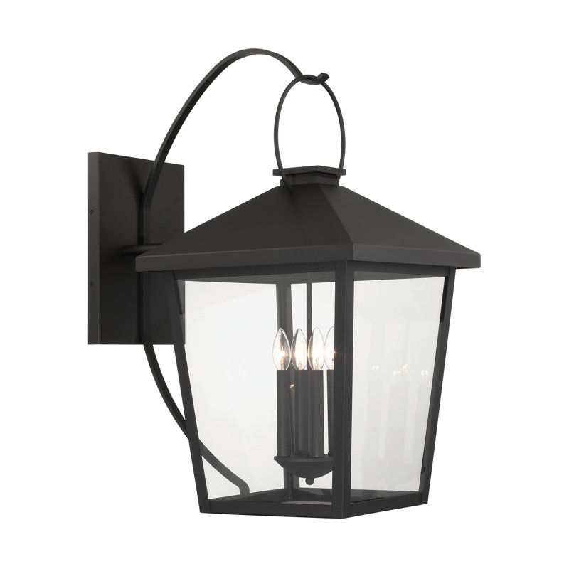 4 LIGHT OUTDOOR WALL SCONCE, 32" H x 17.25" W x 24.5" D