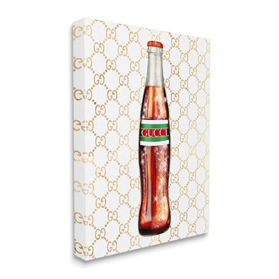 Élégante bouteille de cola, motif de mode glamour par Ziwei Li - peinture sur toile flottante
