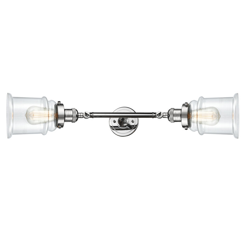 Éclairage de salle de bain à intensité variable 2 lumières Galaviz, Ampoule DEL 6 watts Vinage, Transparent, Chrome poli