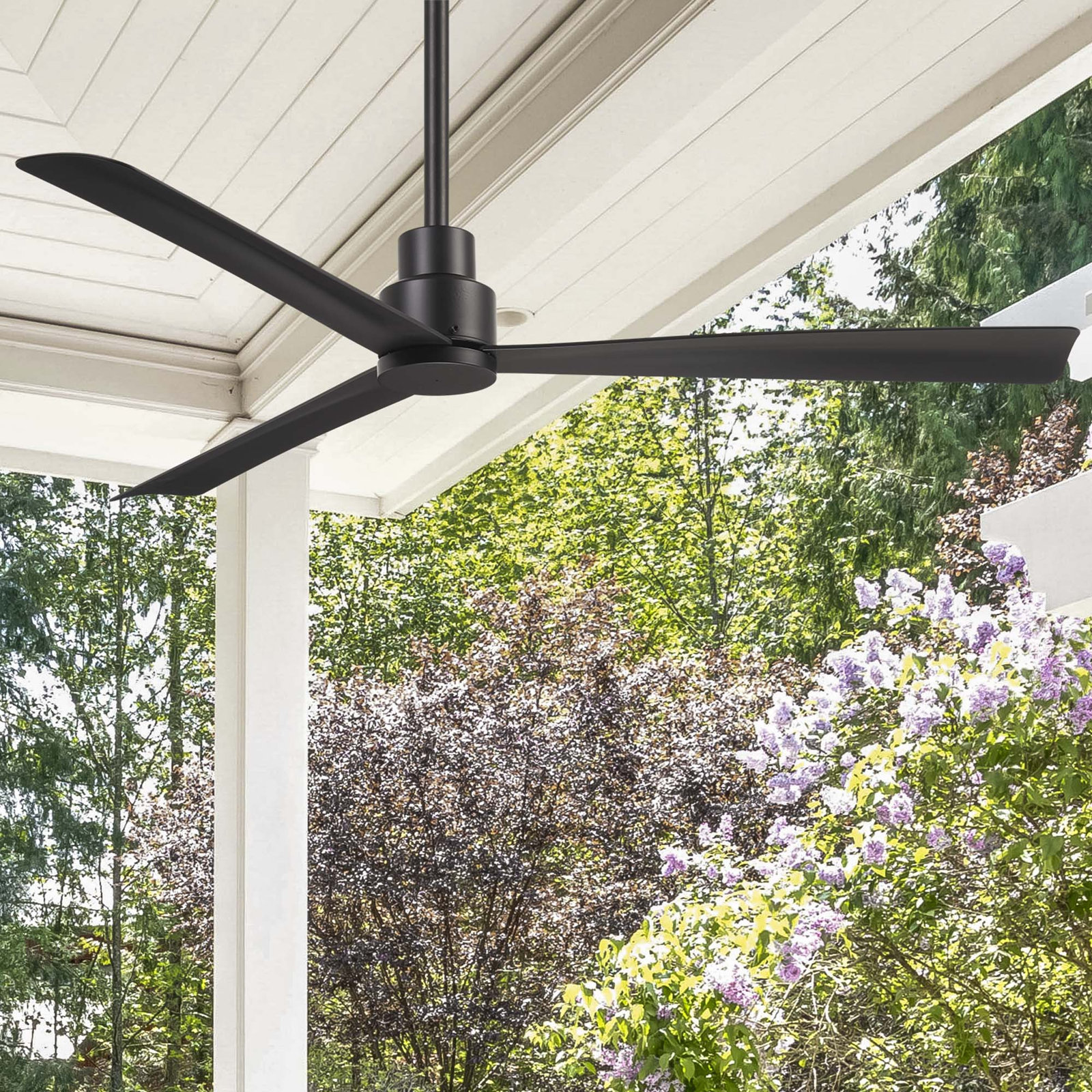 Simple 52" Outdoor Ceiling Fan, Coal