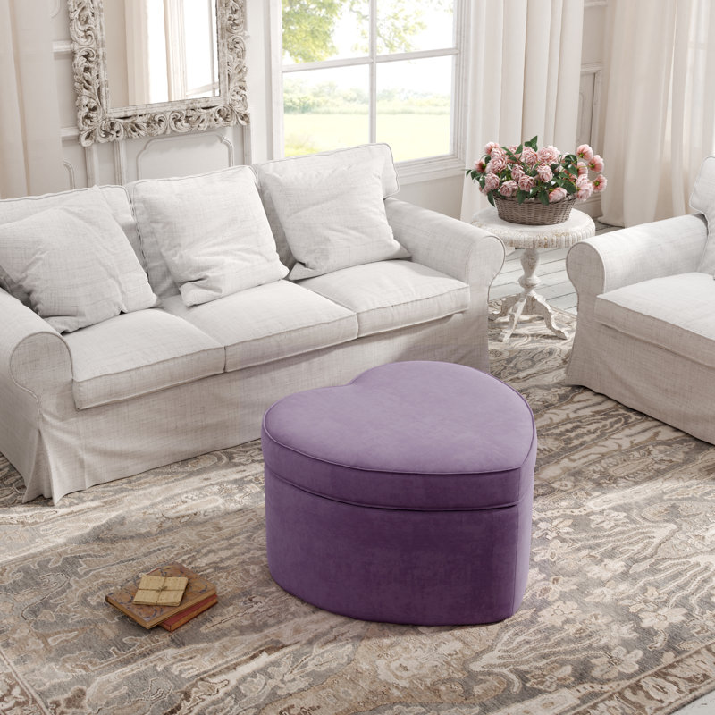 Repose-pieds avec rangement Elegance Krista, Velours mauve