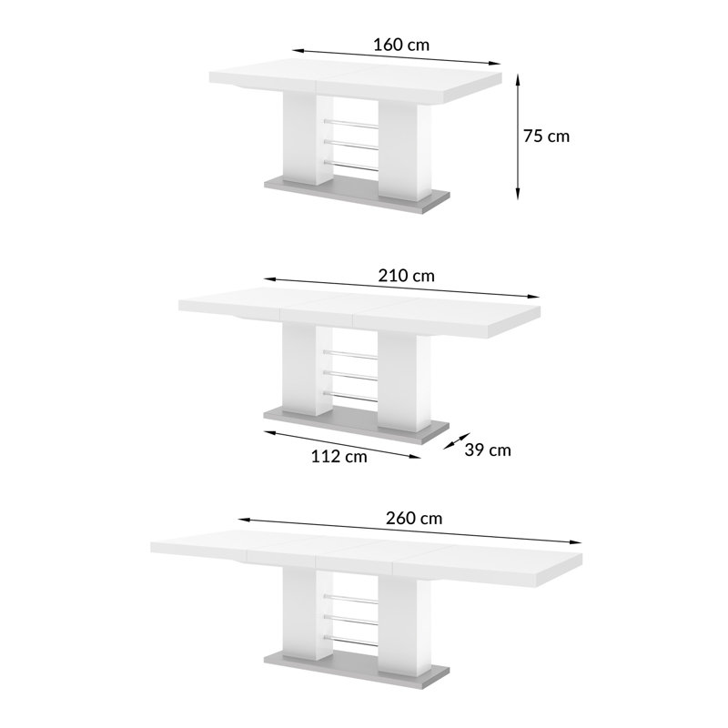Hegewisch Extendable Dining Table, Cappuccino Gloss