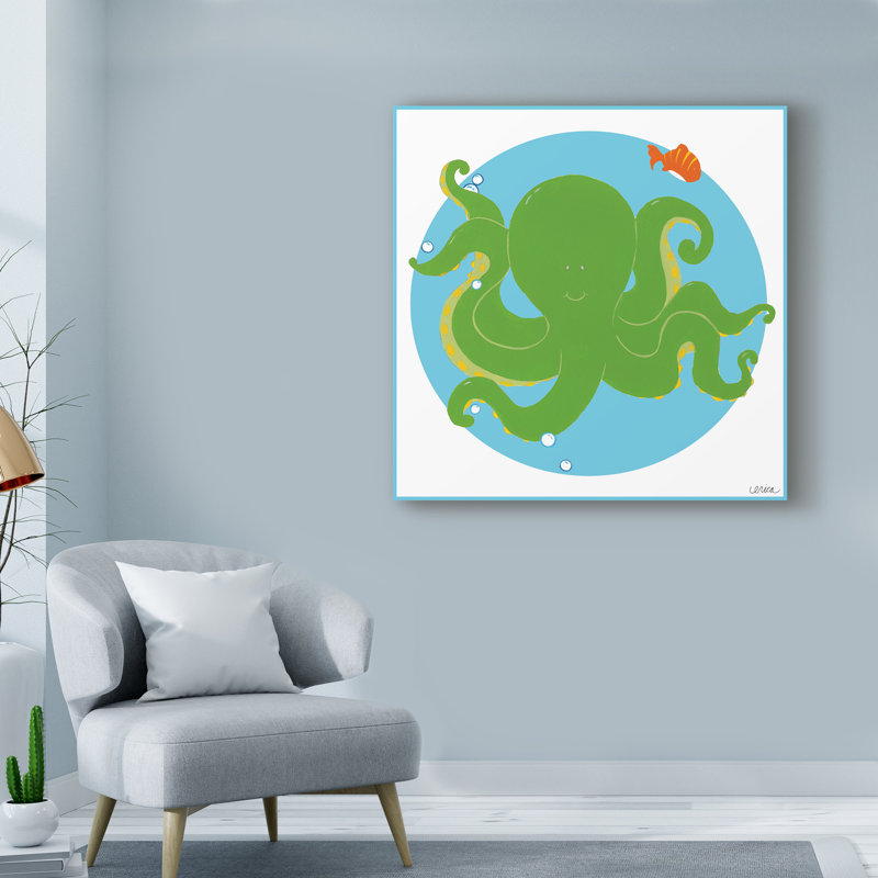 « olga the octopus », art sur toile, H 35 po x l 35 po x P 2 po