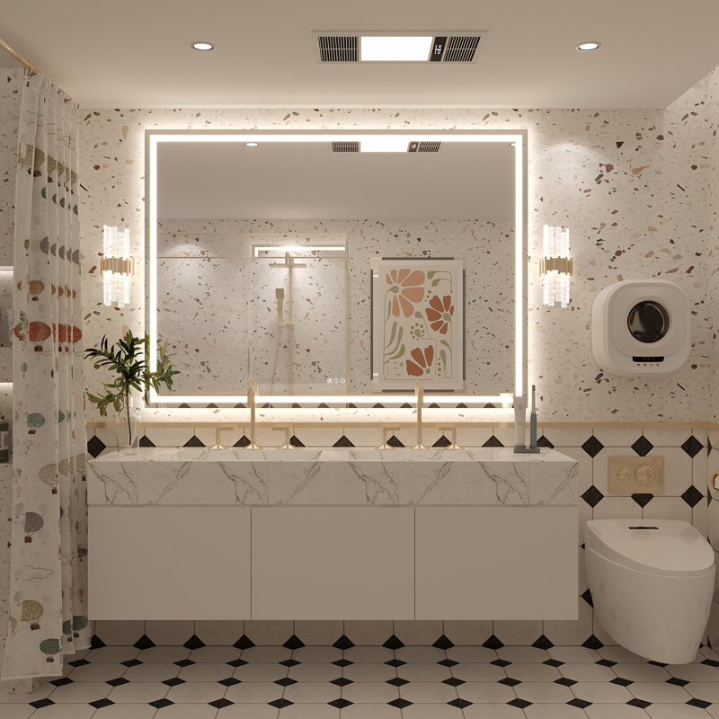 Miroir de salle de bain mural Molly, 55 po x 40 po, Transparent