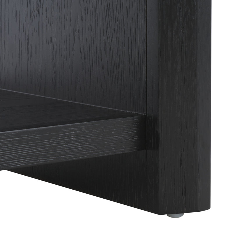 Darnell Wood 1 Drawer Nightstand, Black