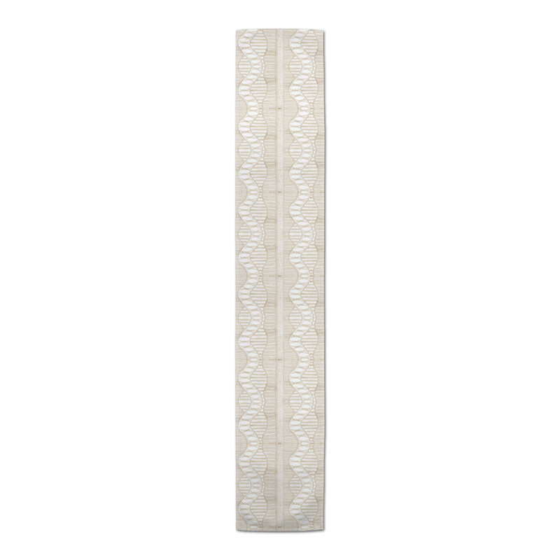 Rectangular Chevron Table Runner, Cream, 72" x 16"