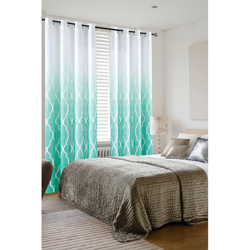 Semi Ombre Sheer Curtains, Grommet Top, 2 Panels, 50" W x 96" L