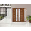 Portes d'entrée extérieures prémontées en PVC-U métal-plastique MANUX 8088, couleur noyer, avec imposte latérale et fenêtre. Convient aux bureaux, aux commerces et aux habitations. Entrée, patio, garage, 84 x 80 pouces.-109404485-109404481-109404484