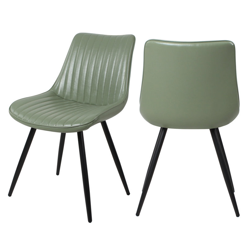 Chaises de salle à manger en similicuir pour le salon et la cuisine, Vert