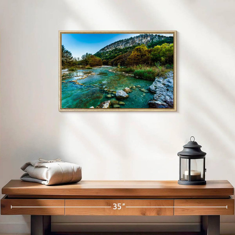 Frio River, 19 po x 13 po, Cadre flottant en bois naturel