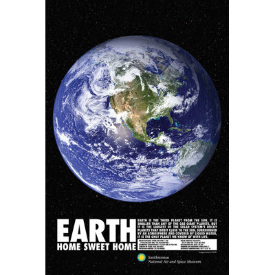  Officiellement sous licence Smithsonian - Planète Terre, affiche d'art - 24 x 36 po - reproduction décorative - papier affiche - prêt à encadrer