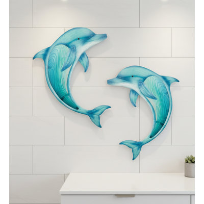 Ensemble de 2 dauphins nageant