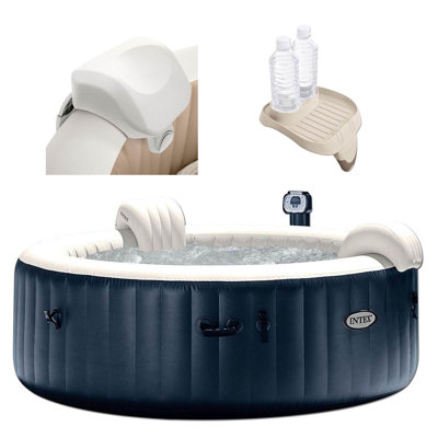 Spa gonflable rond en vinyle noir pour 6 personnes 170 Intex