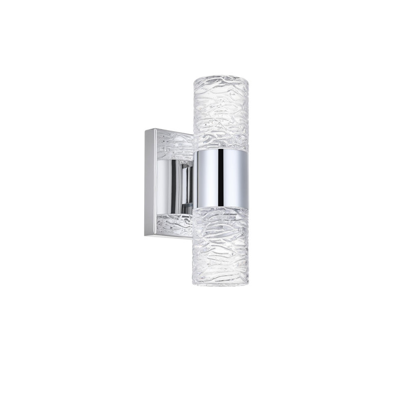Applique murale de salle de bain 1 lumière DEL à intensité variable Bindschatel, Chrome, H 8,66 po x l 4,53 po x P 4,53 po