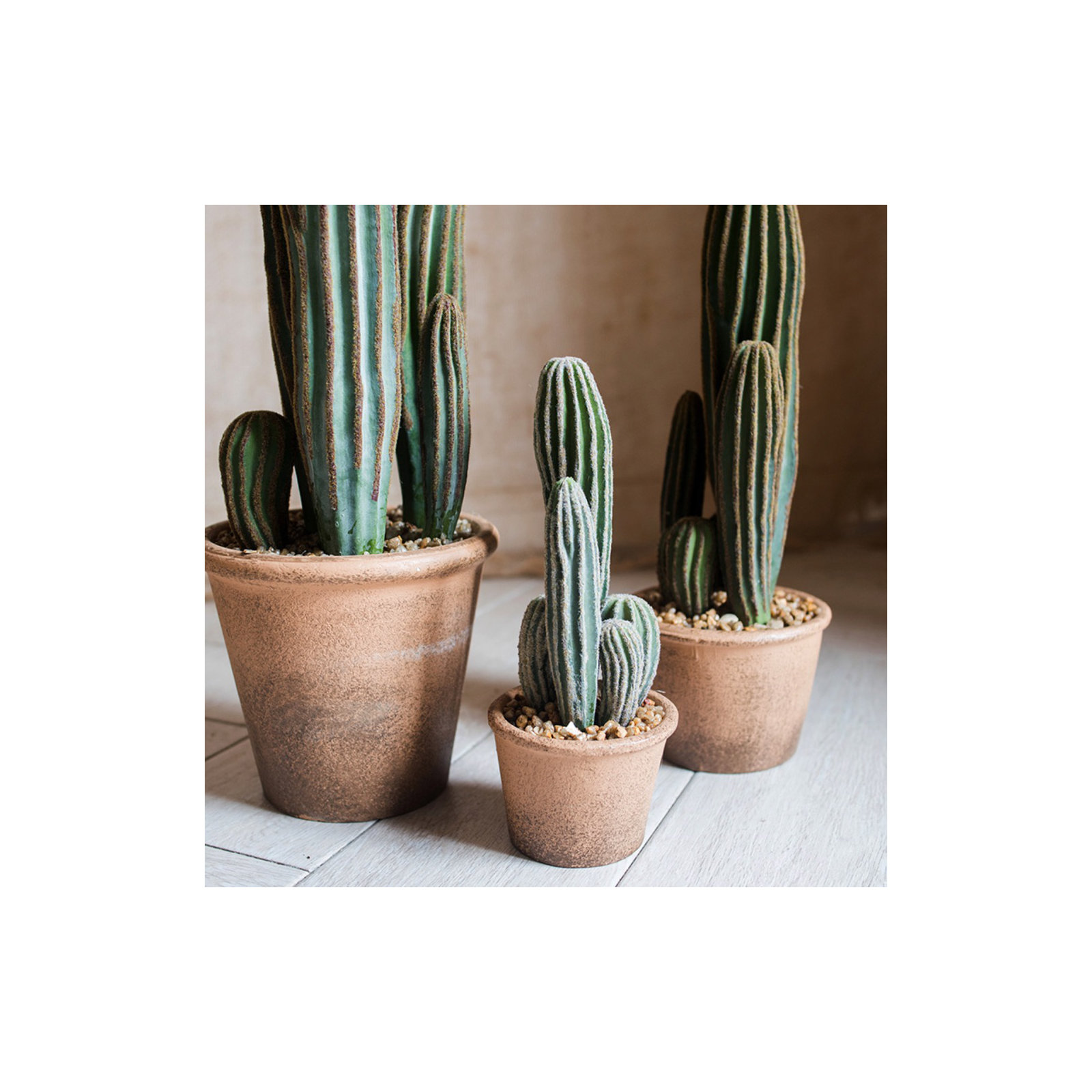 Faux Cactus Succulent in Terracotta Pot, 15.9" H x 5.5" W x 3.9" D