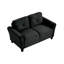 Canapé modulaire en velours noir à 2 places pour chambre de petit espace, avec coussins en mousse de soutien, bureau ou salon à ressorts en U renforcé, avec inclinaison légère