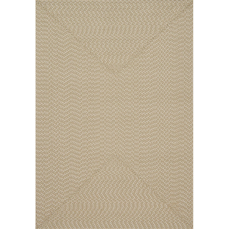 Tapis décoratif intérieur/extérieur à motifs géométriques beige tressé à la main Bartolo, null
