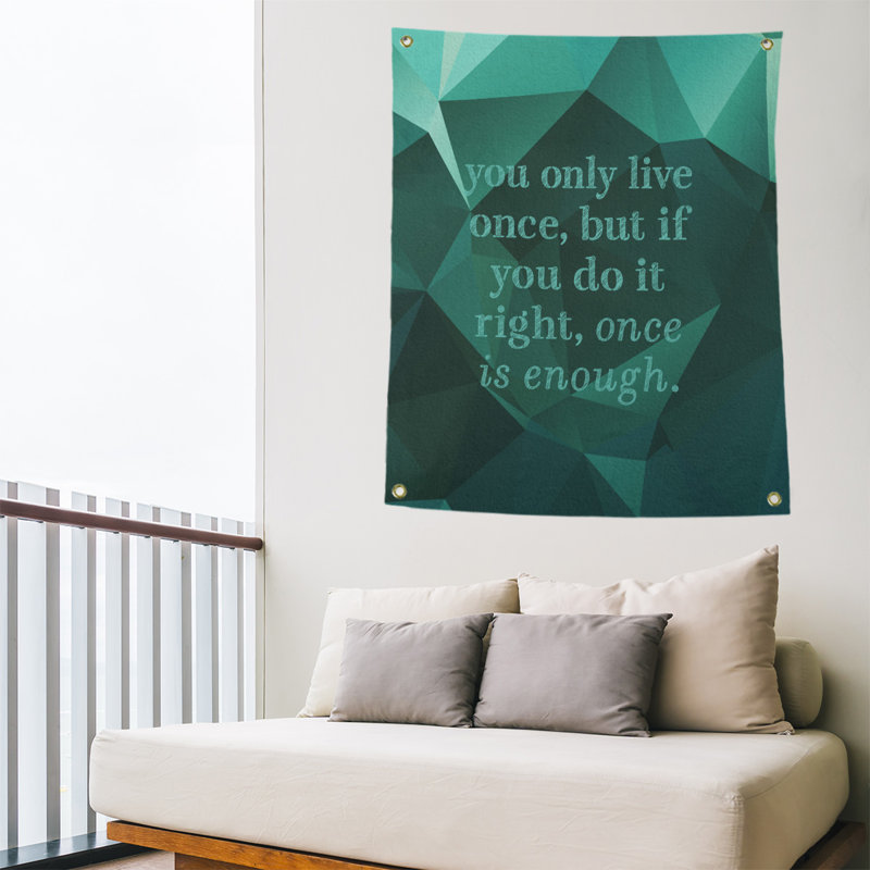Polyester Tapestry, 36" H x 26" W, Emerald Green