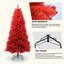 Christmas Tree – Pure Red PVC Tree With 456 Tips, Hinged Branches For Easy Setup, Stable Metal Stand, Bold Holiday Decoration-1117951435