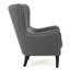 Chaise cloutée en polyester gris avec accoudoirs