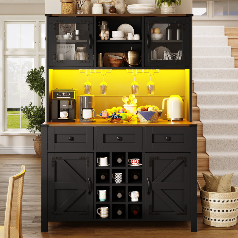 170cm Kitchen Pantry, Black