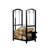 Hagenah Metal Log Rack 2 Tires with Fireplace Tool Set