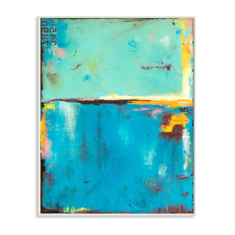 «Shades of Blue Design» par Erin Ashley - reproduction d'art, H 19 po x l 13 po, Plaque murale
