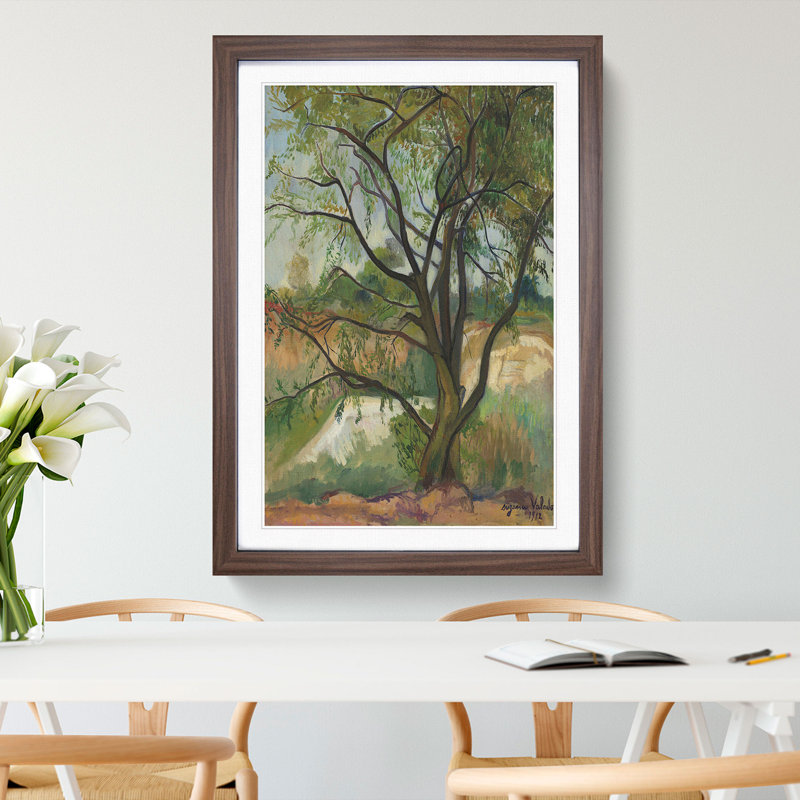 The Tree by Suzanne Valadon - Picture Frame Painting, Walnut Framed, 36cm H x 27cm W x 2cm D