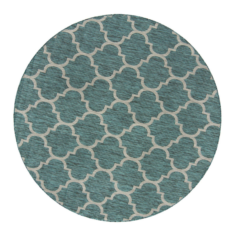 Tapis intérieur / extérieur brun Hampstead, Rond 10 pi 8 po, Blue