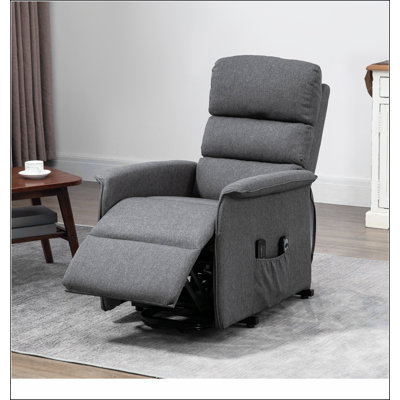 Power Lift Chair with Vibration Massage, Fabric Upholstered Recliner Chair for Elderly with Remote Control, Side Pockets, Grey