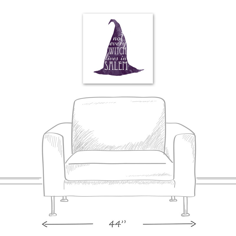 «Not Every Witch Lives in Salem», reproduction d'art textuel sur toile, H 20 po x l 20 po, Toile