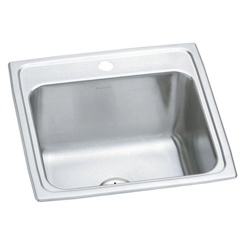 Évier de cuisine encastré avec crépine L 20 po x l 19 po Lustertone, 1 trou