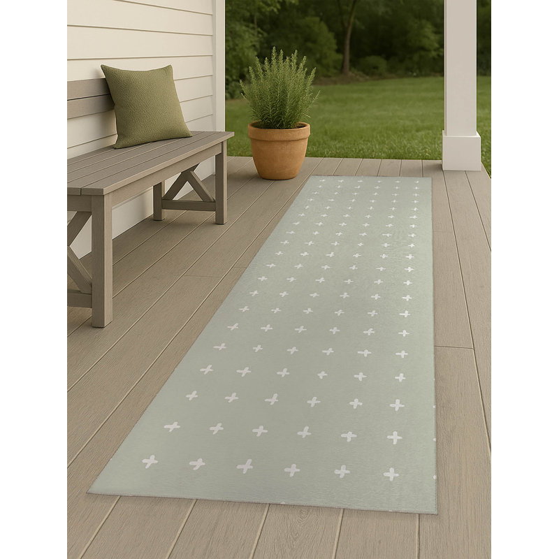 Criss Non-Slip Outdoor Rug, Runner 2'6" x 8'