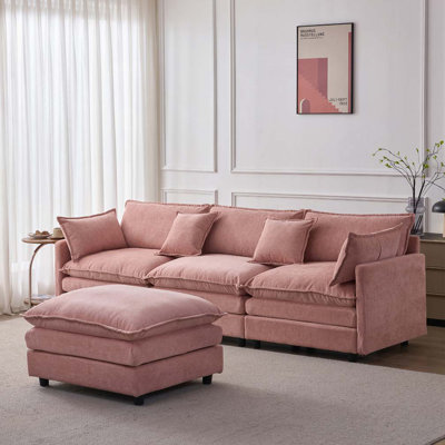 Modulaire 3 places avec repose-pieds