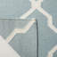 Tapis bleu clair / ivoire en laine et coton tissé à la main Dhurrie-10991680