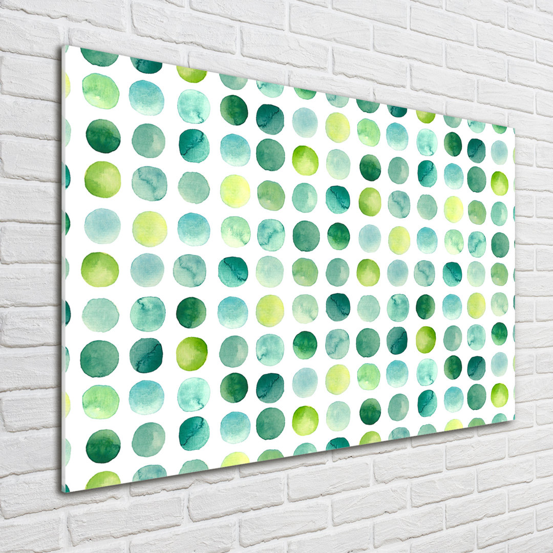 Glasbild Green Dots