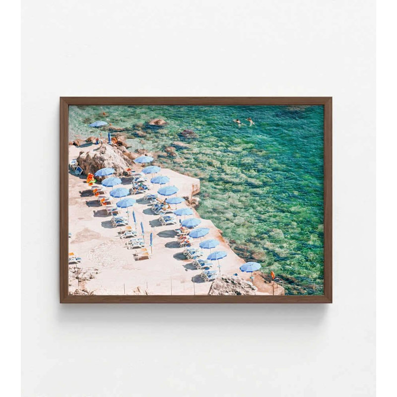 Coastal Retreat - Photographie de plage méditerranéenne, H 42 po x l 56 po, Brun, Ne s’applique pas