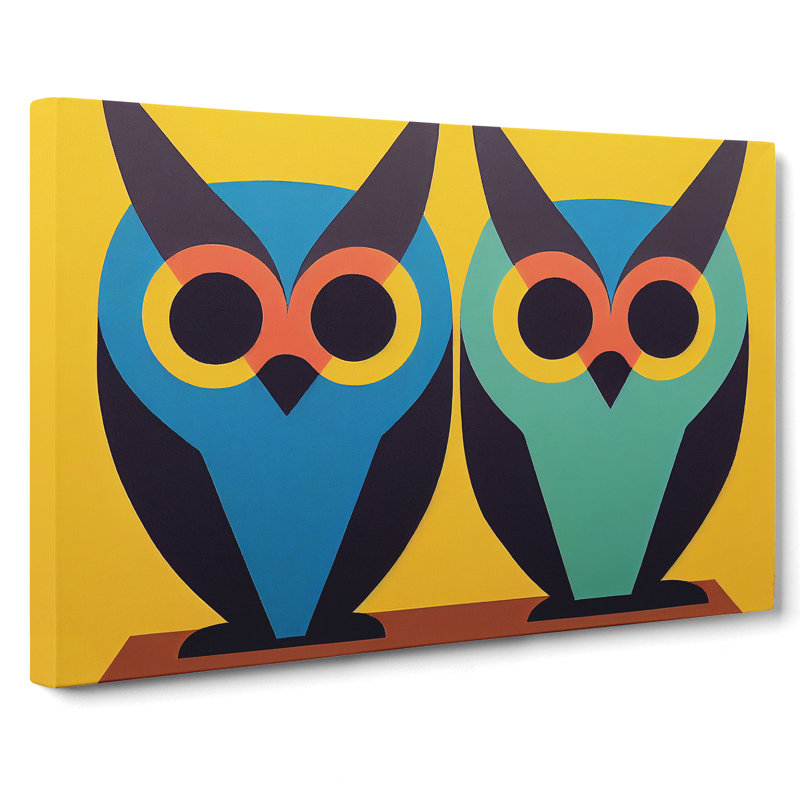 Two Abstract Owls Vol.1 - Wrapped Canvas, 50cm H x 76cm W x 3cm D