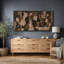 Impression sur toile encadrée moderne moderne de forme organique abstraite brune-125011620-125011621