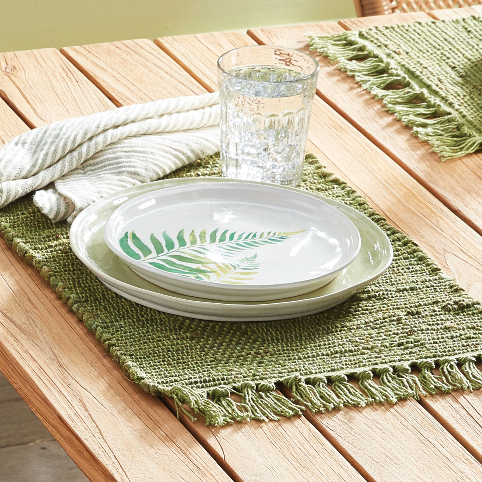 Payton Reversible Jute Placemat, Green