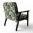 Cobalt Blue Scrollwork Swirls Victorian Pattern II - Upholstered Floral Accent Chair-1244381019