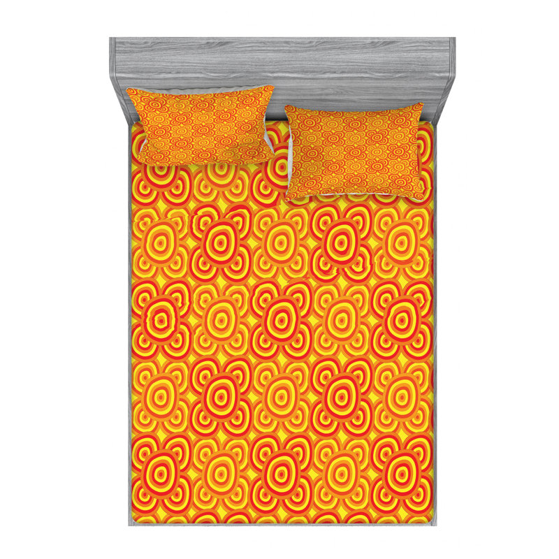 Microfiber Geometric Sheet Set, Queen Sheet Set with Fitted Sheet