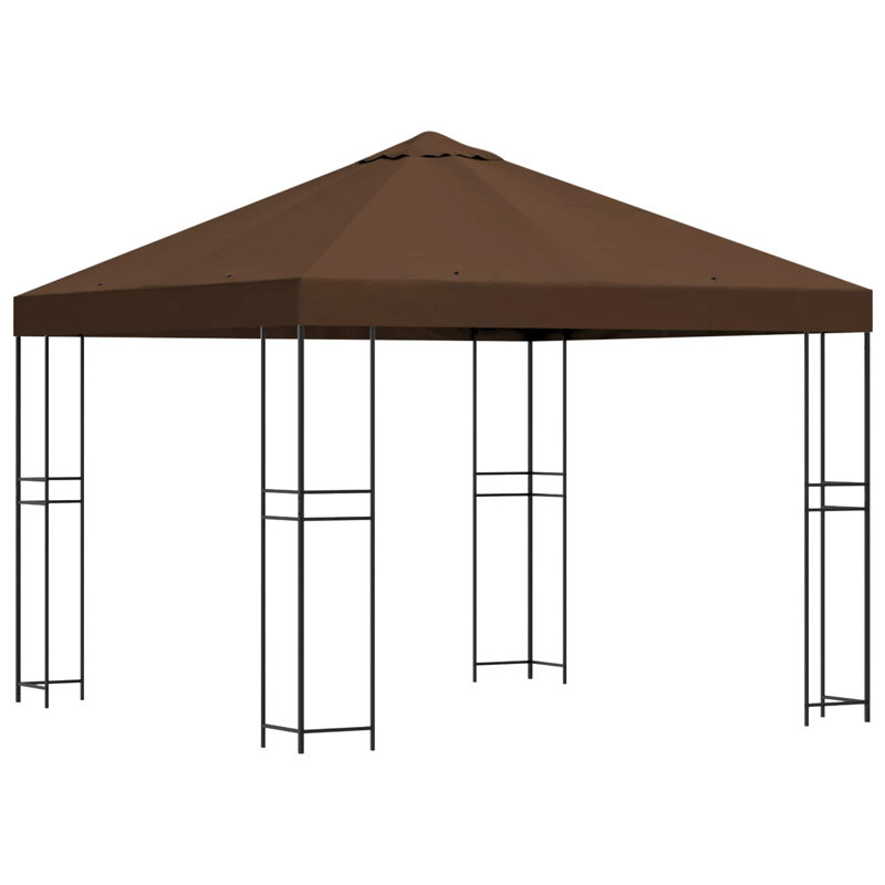 vidaXL Garden Gazebo Polyester and Steel, Brown