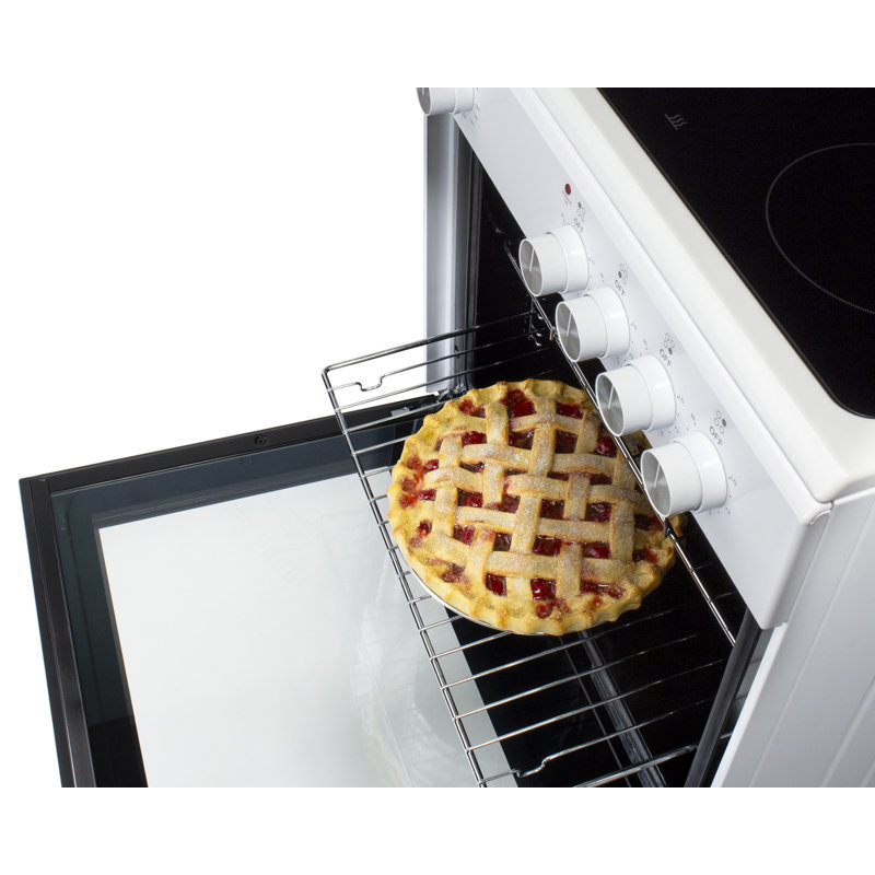 Summit Appliance 24" W Electric Smooth-Top Range, White/Black